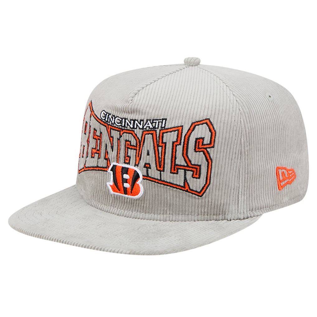  Cincinnati Bengals New Era Corduroy Golfer Adjustable Hat - Gray